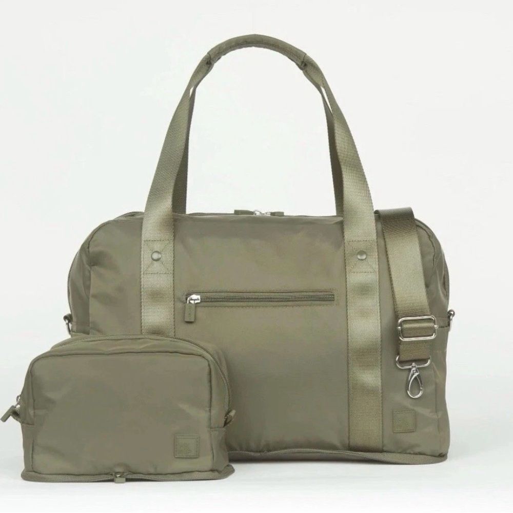 IHKWIP Packable Duffel Bag & Cosmetic Case Set Military Olive Green Travel Set